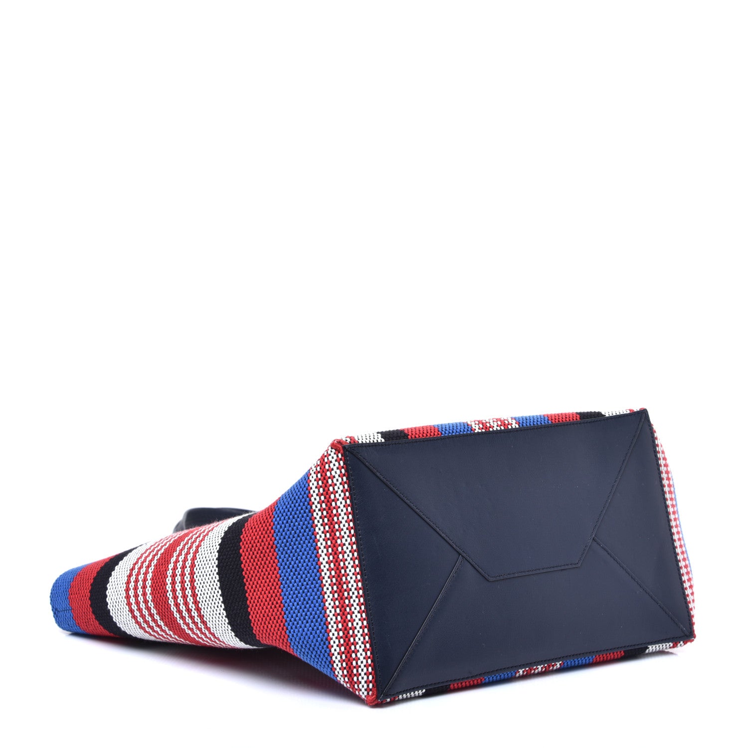 Celine Textile Striped Small Horizontal Cabas Phantom Navy Blue 4 of 8