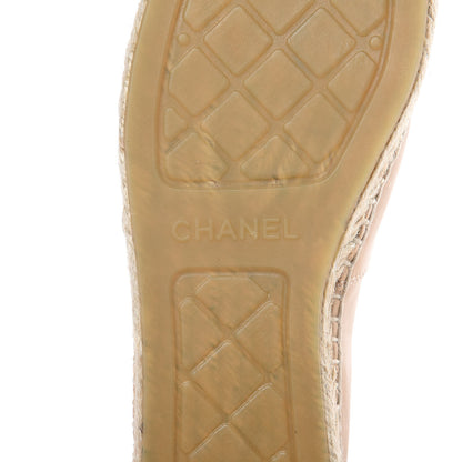 Chanel Lambskin CC Espadrilles 37 Beige Black 6 of 10