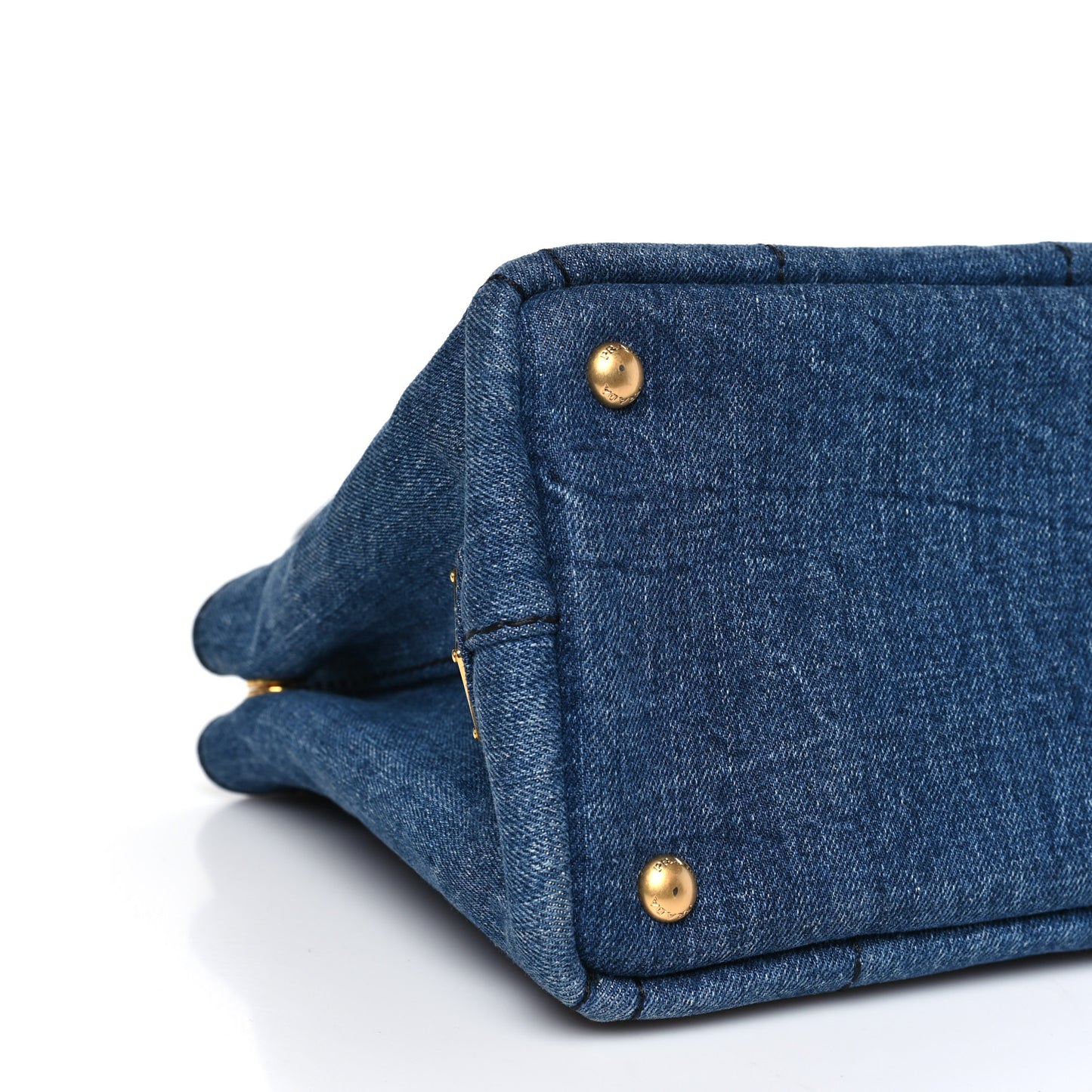 Denim Small Logo Tote Bleu