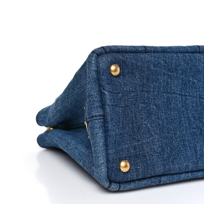 Prada Denim Small Logo Tote Bleu 8 of 9