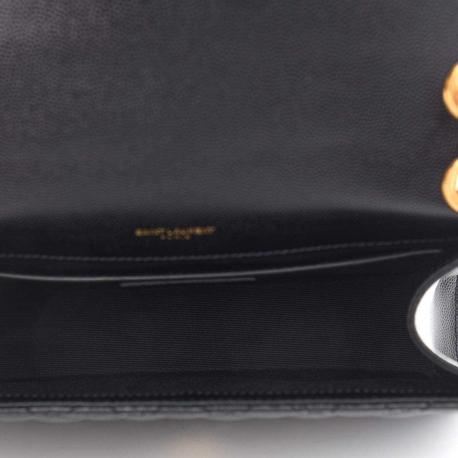 Saint Laurent Grain De Poudre Textured Mixed Matelasse Triquilt Medium Monogram Satchel Black 5 of 10