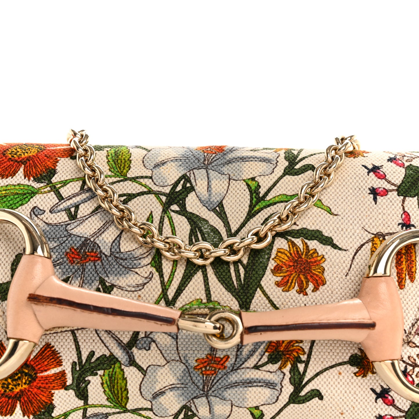Canvas Flora Floral Horsebit Clutch