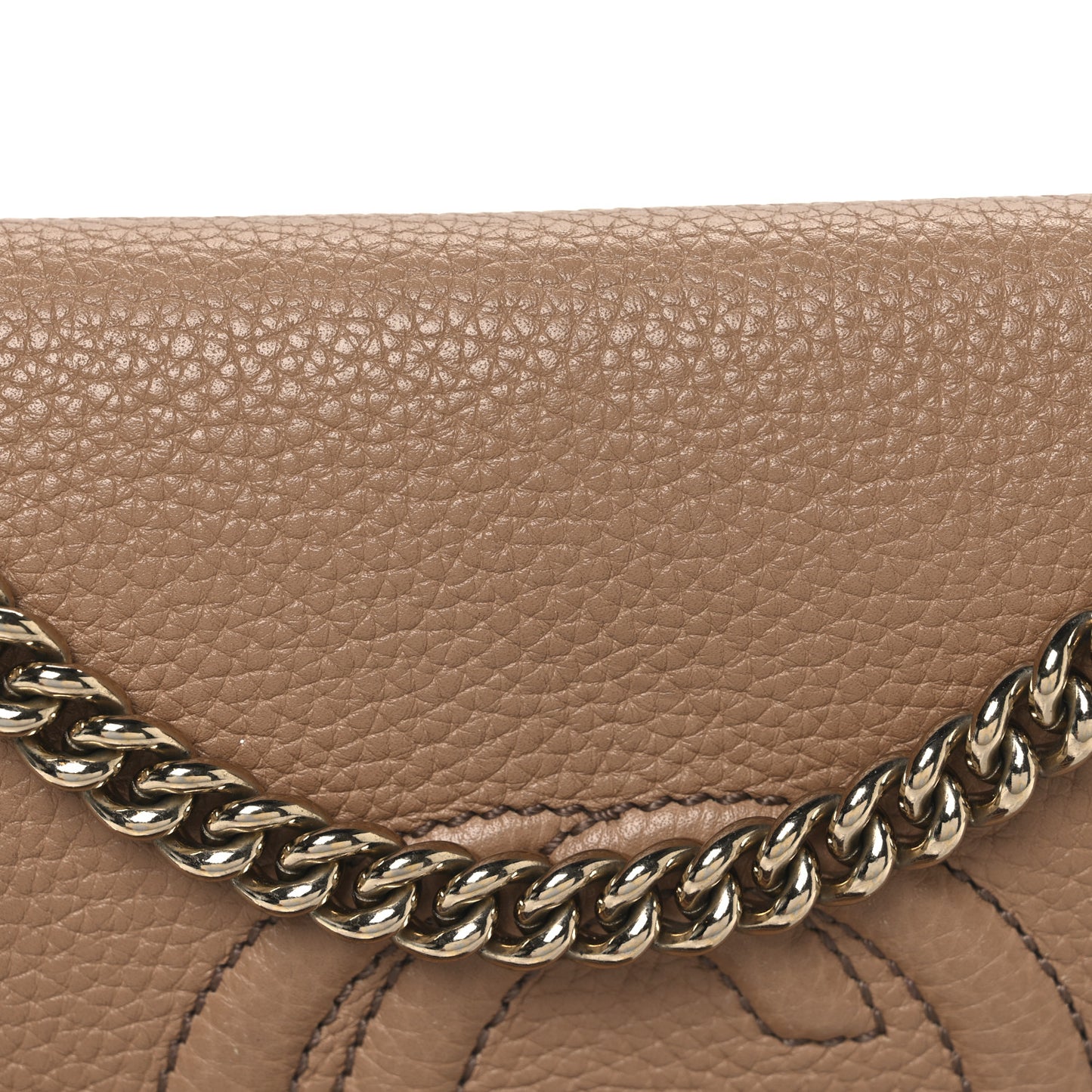 Pebbled Calfskin Medium Soho Flap Crossbody Camelia