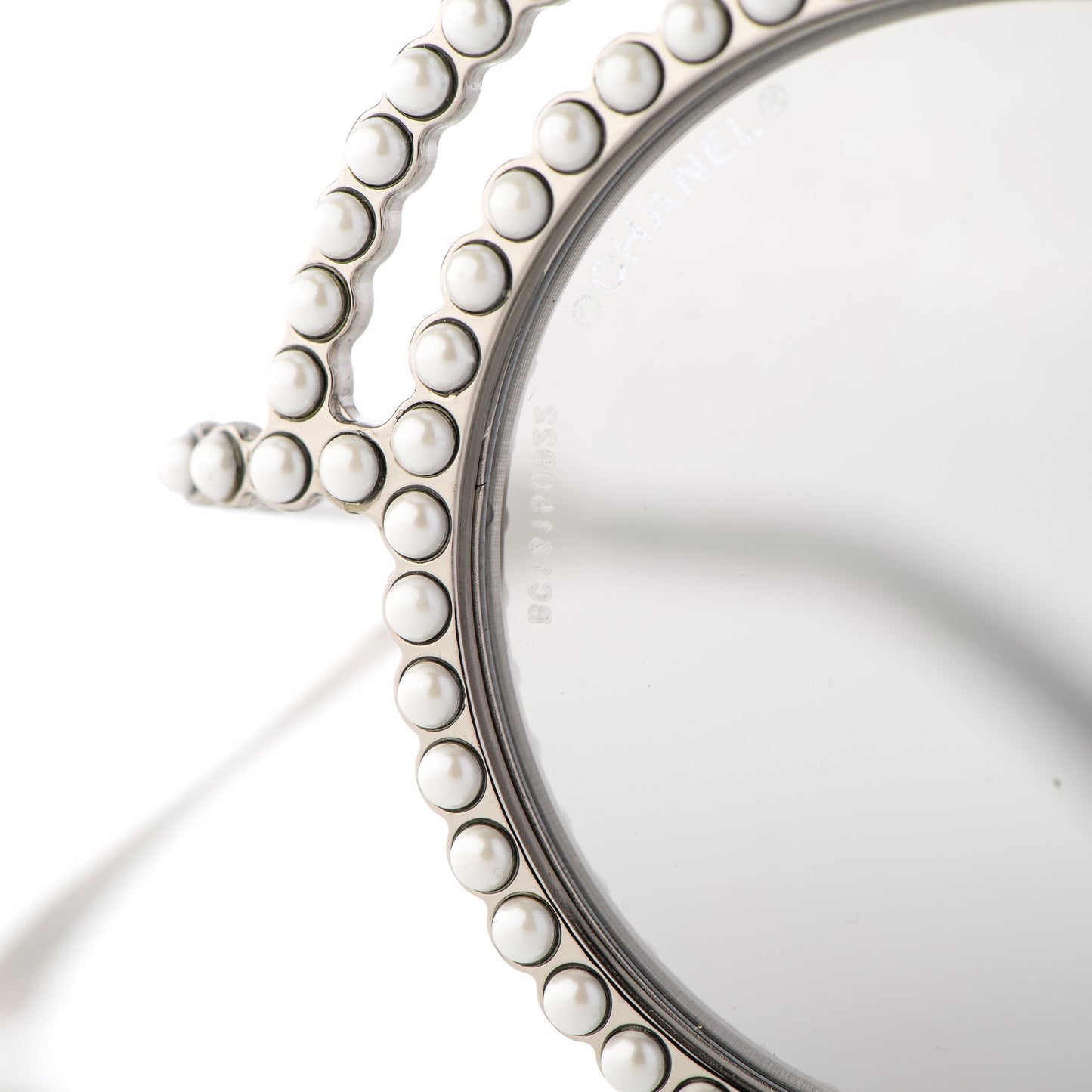 Pearl Round Sunglasses 71139 Silver