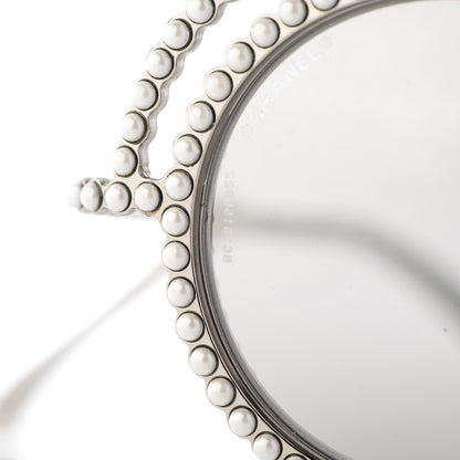 Chanel Pearl Round Sunglasses 71139 Silver 8 of 10