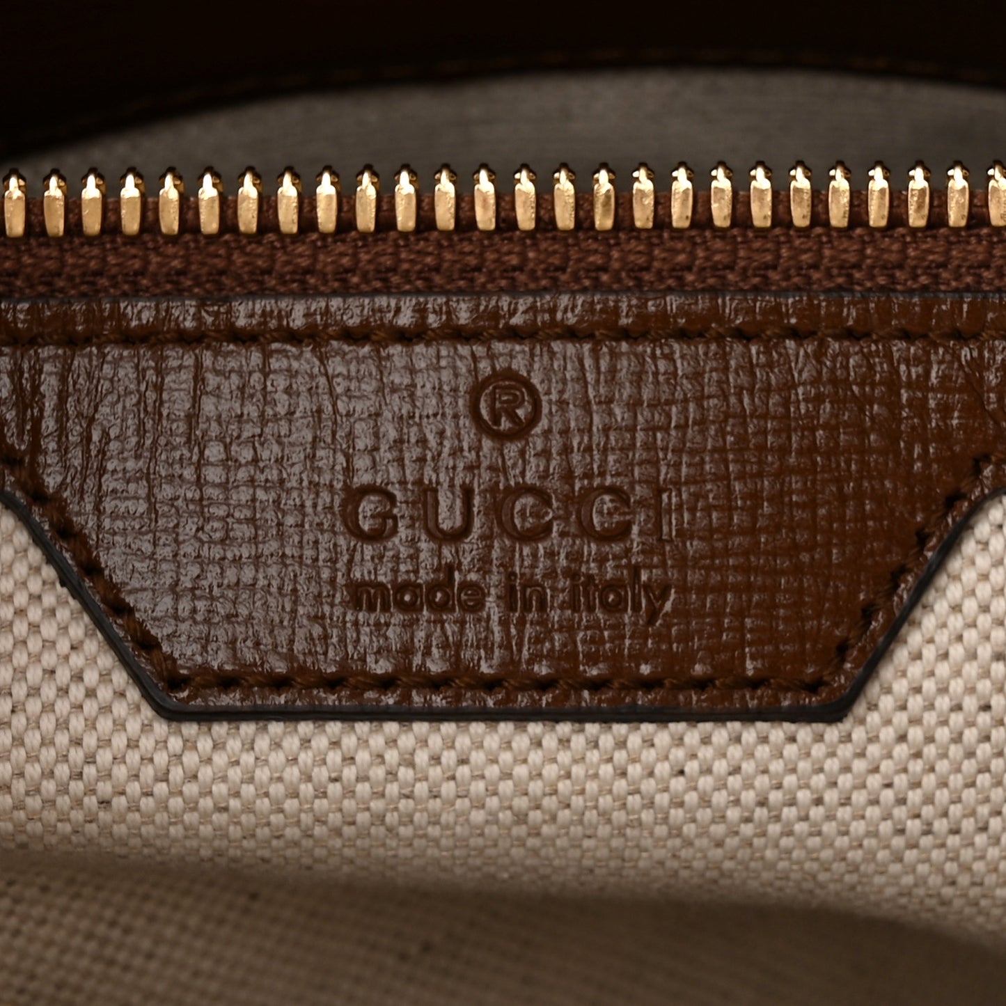 GG Supreme Monogram Azalea Calfskin Retro Interlocking G Messenger Shoulder Bag Beige Ebony Brown Sugar