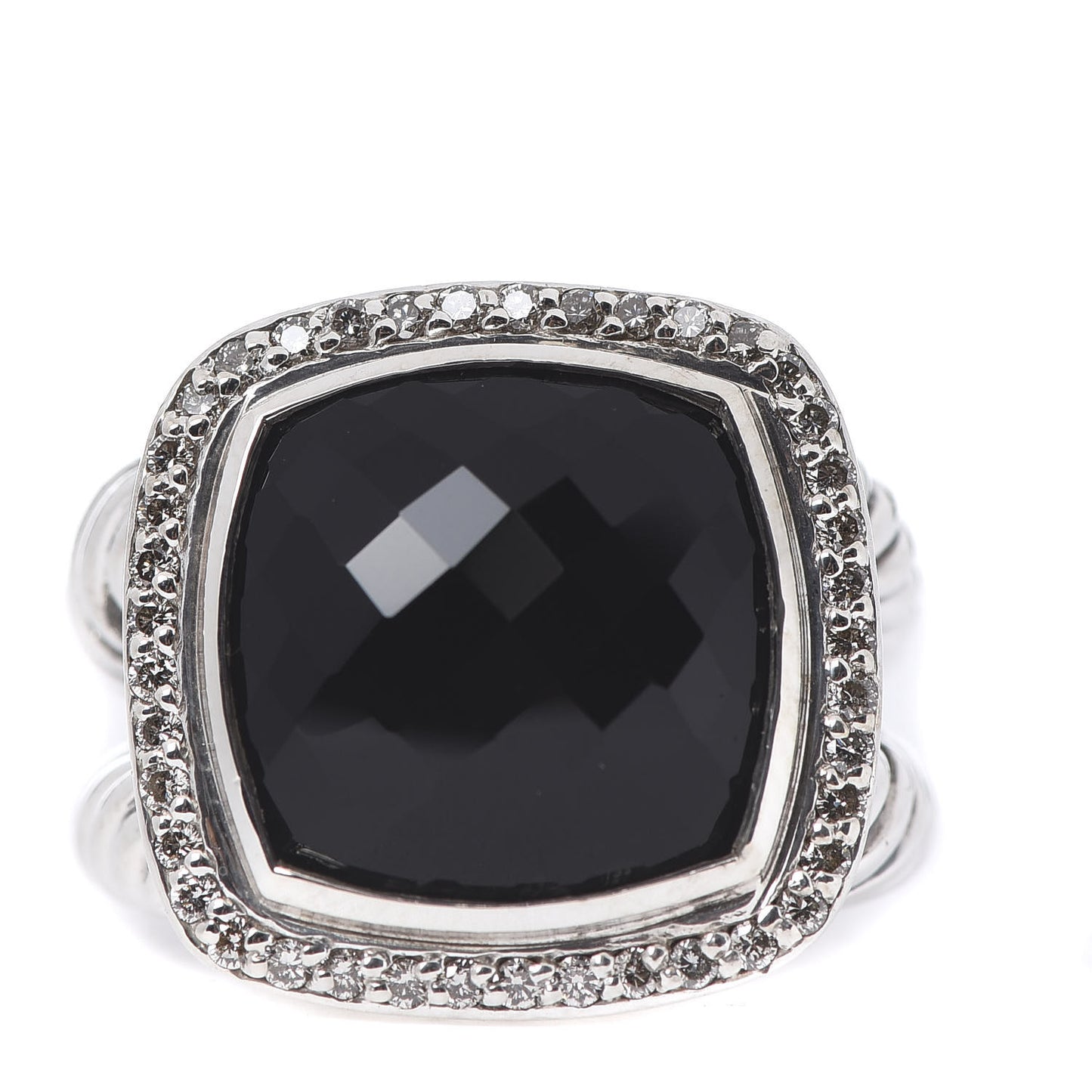Sterling Silver Diamond Black Onyx 14mm Albion Ring 54 7