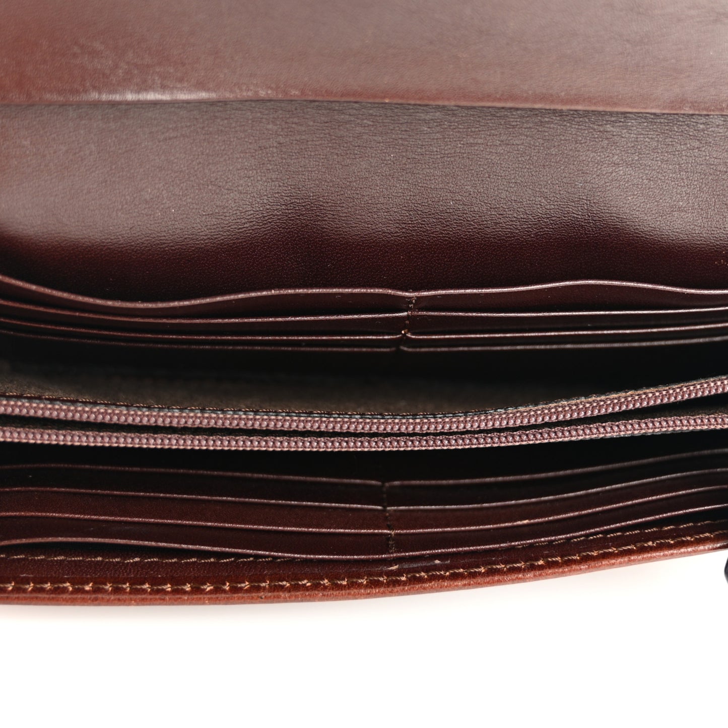Calfskin House Check Studded Wallet Dark Tan