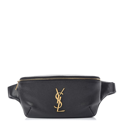 Saint Laurent Grain De Poudre Monogram Belt Bag Black 1 of 9