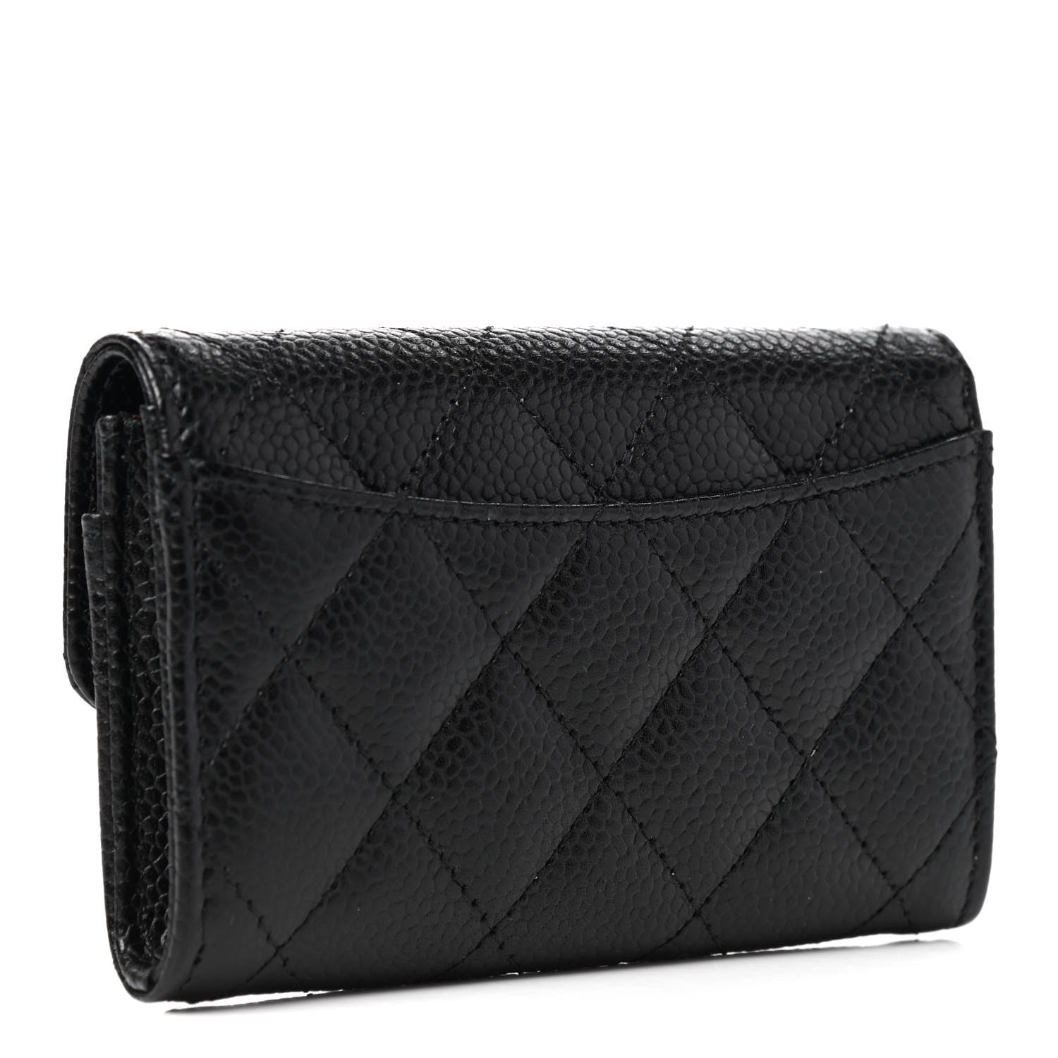 Chanel Caviar Quilted Flap Card Holder Wallet Black 3 of 8