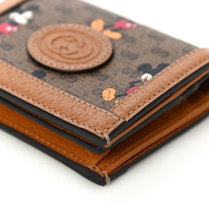 Gucci X DISNEY Mini Vintage GG Supreme Monogram Mickey Mouse Card Holder Wallet Beige Vintage Sun Oil 9 of 9