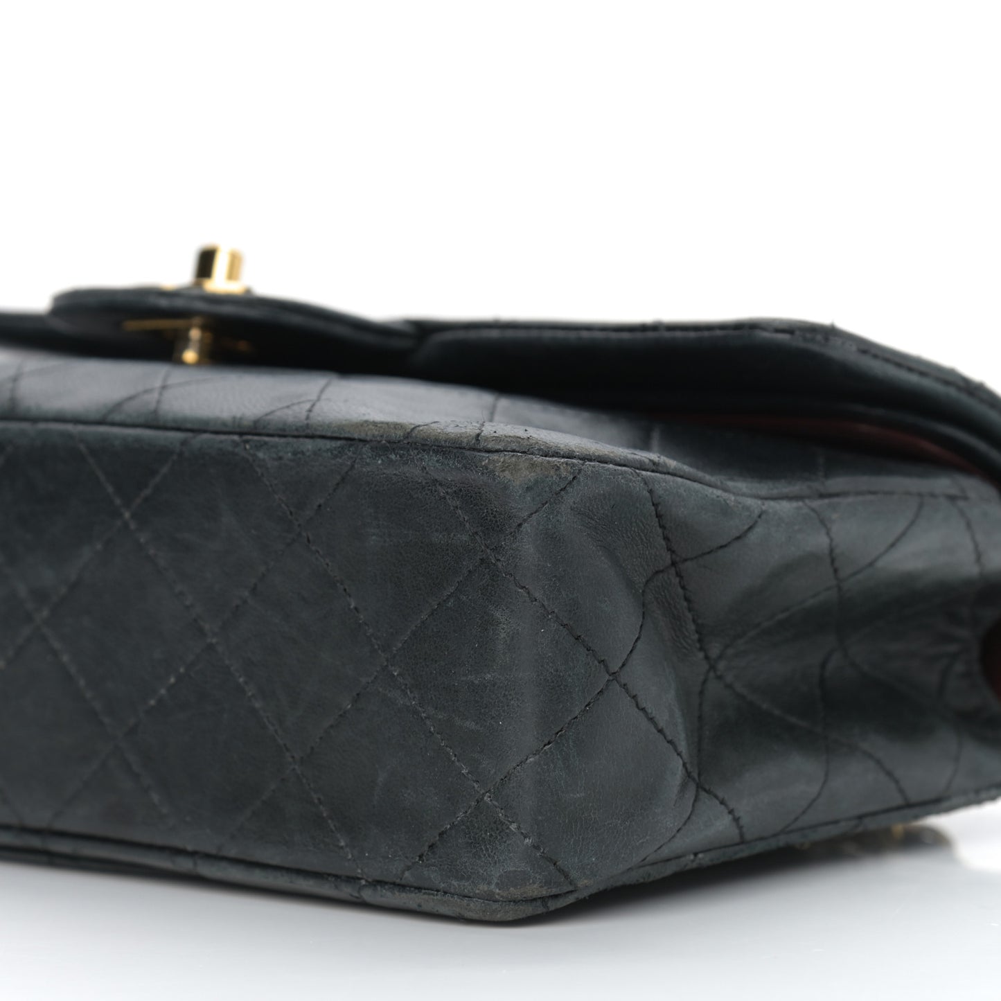 Lambskin Quilted Small Double Flap Black
