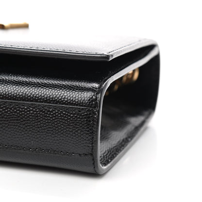 Saint Laurent Grain De Poudre Small Monogram Kate Satchel Black 7 of 10