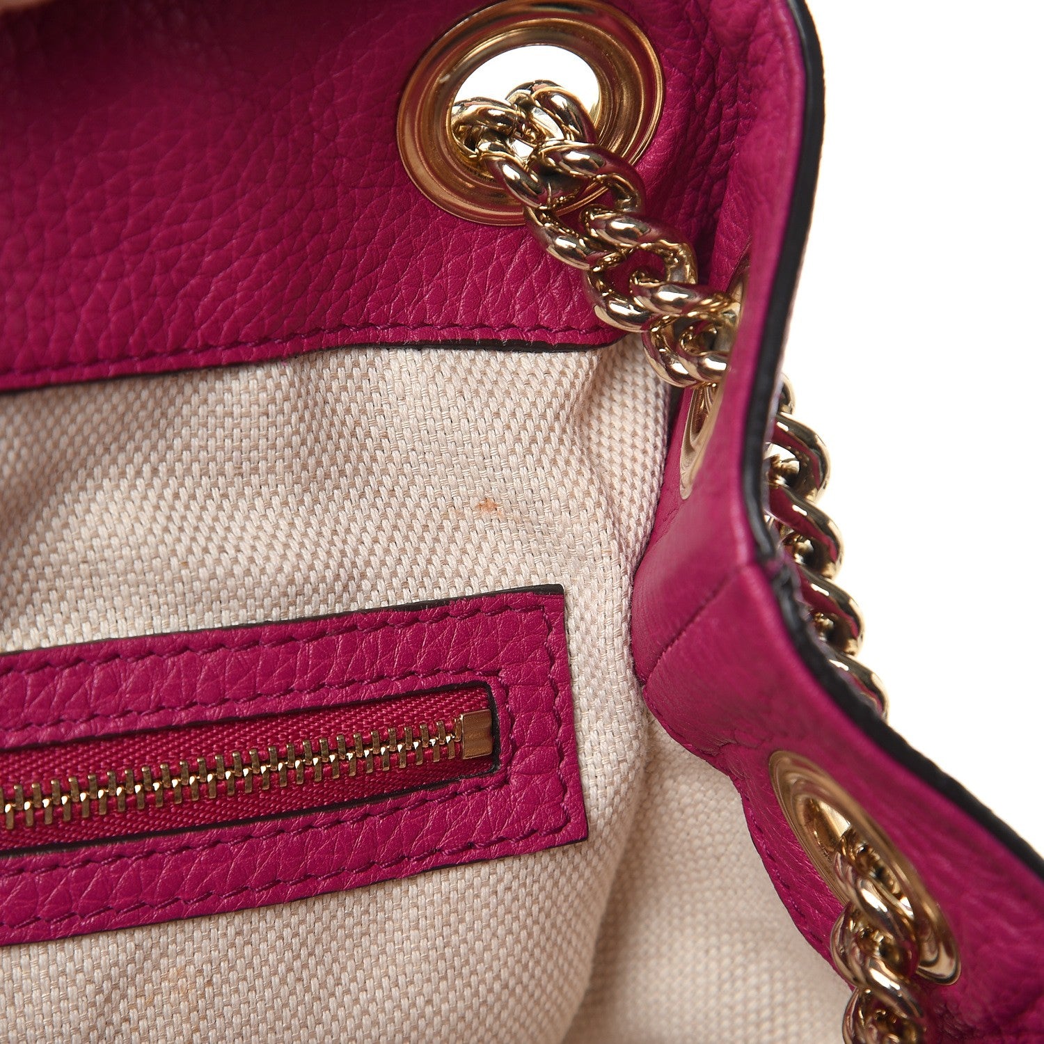 Gucci Cellarius Calfskin Medium Soho Chain Shoulder Bag Bright Bouganville 8 of 14