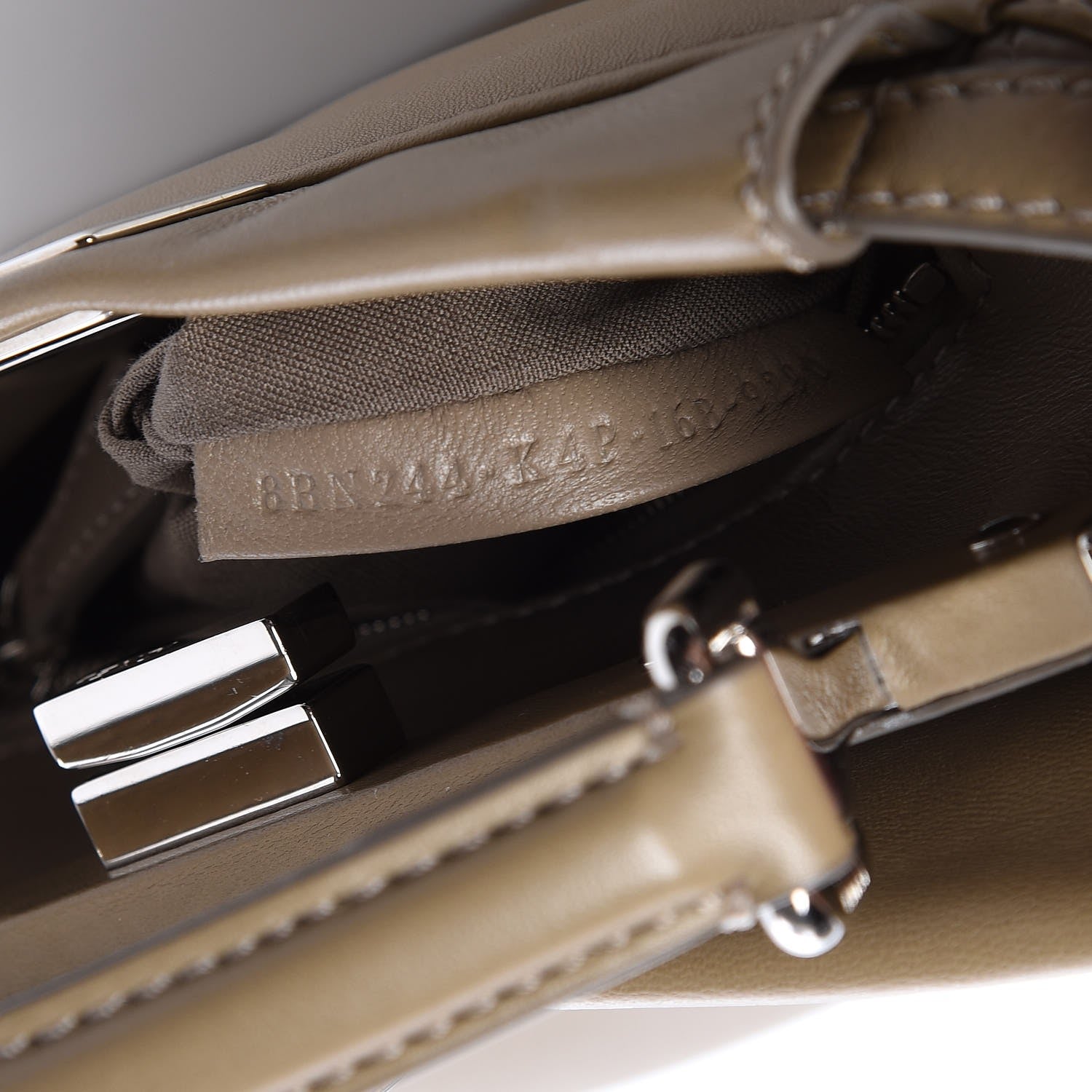 Fendi Nappa Mini Peekaboo Iconic Satchel Tortora 7 of 7
