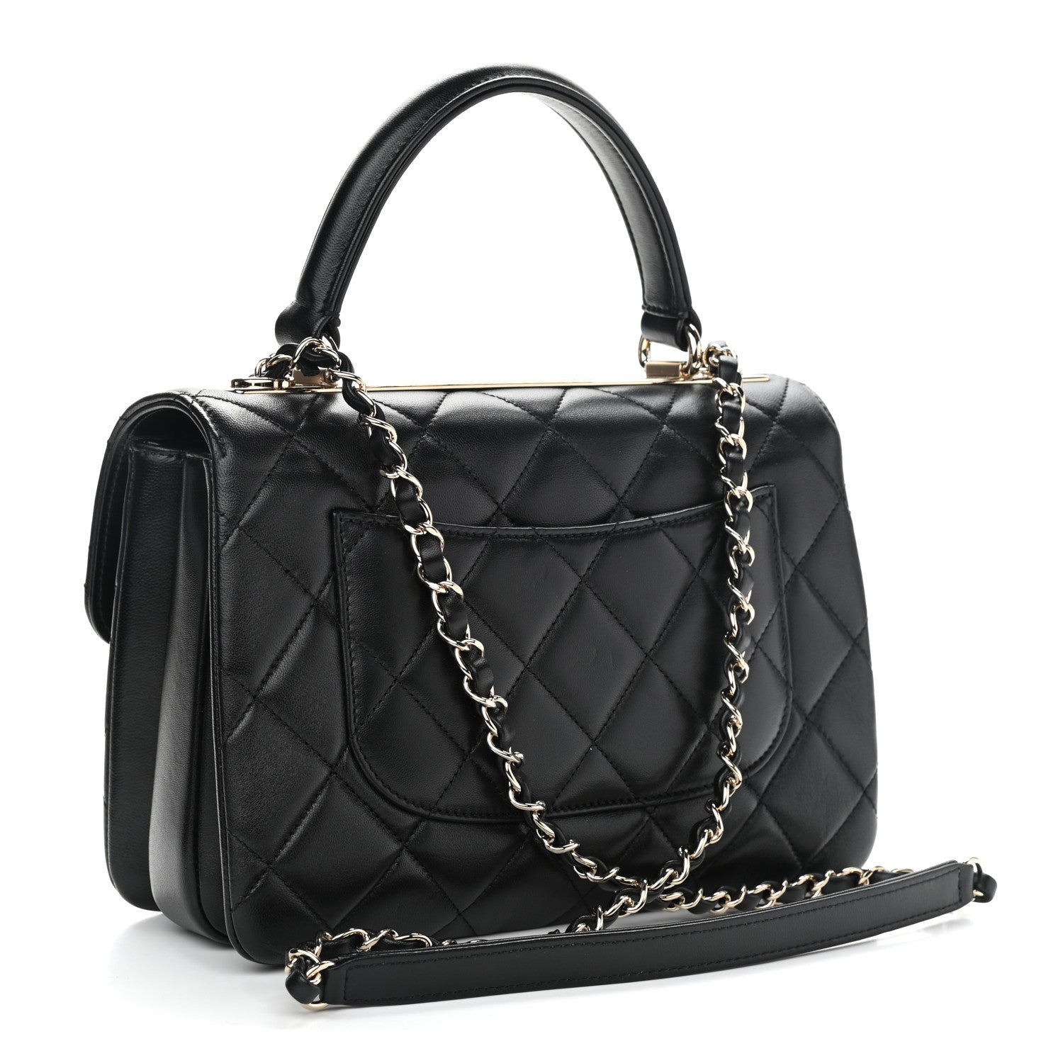 Chanel Lambskin Quilted Small Trendy CC Dual Handle Flap Bag Black 3 of 10