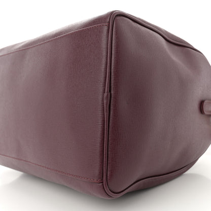 Versace Saffiano Calfskin Palazzo Bowler Burgundy 10 of 17