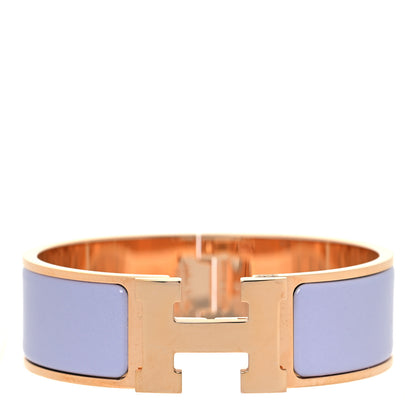 Hermes Enamel Wide Clic Clac H Bracelet GM Parme 1 of 5