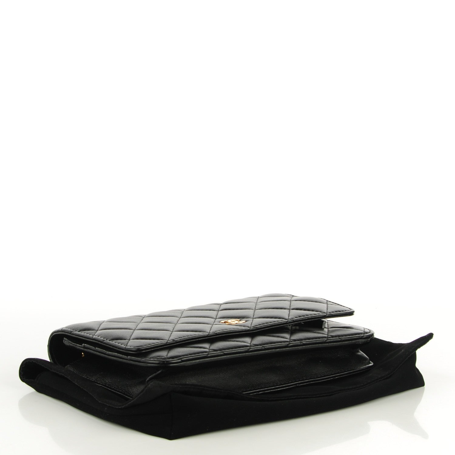 Chanel Lambskin Quilted Wallet On Chain WOC Black 4 of 9
