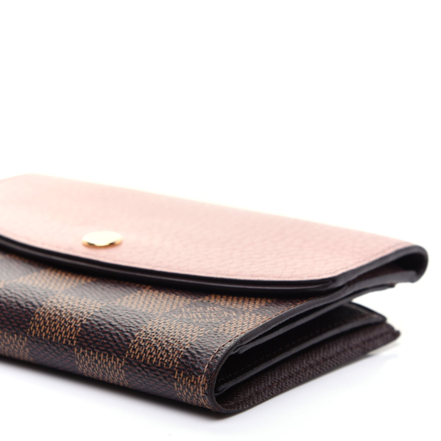 Damier Ebene Normandy Compact Wallet Rose Ballerine