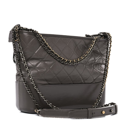 Chanel Aged Calfskin Quilted Medium Gabrielle Hobo Grey 3 of 15