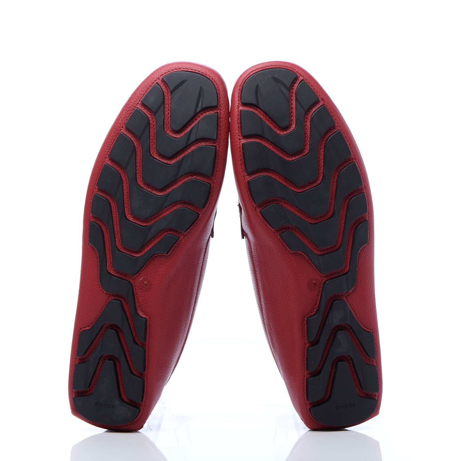 Gucci Calfskin Web Mens Driver Loafers 9 Red 5 of 15