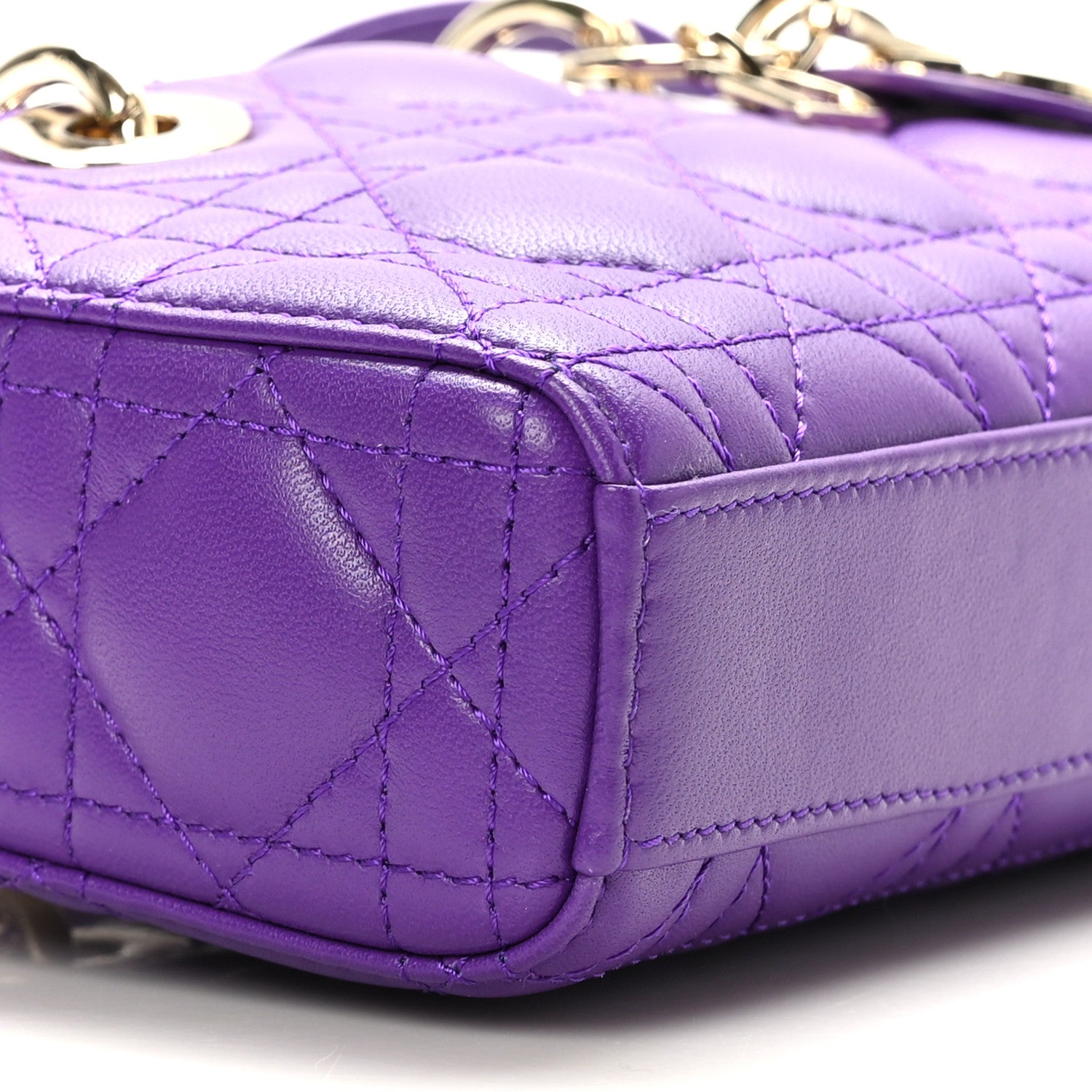 Christian Dior Lambskin Cannage Micro Lady D-Joy Purple 7 of 8