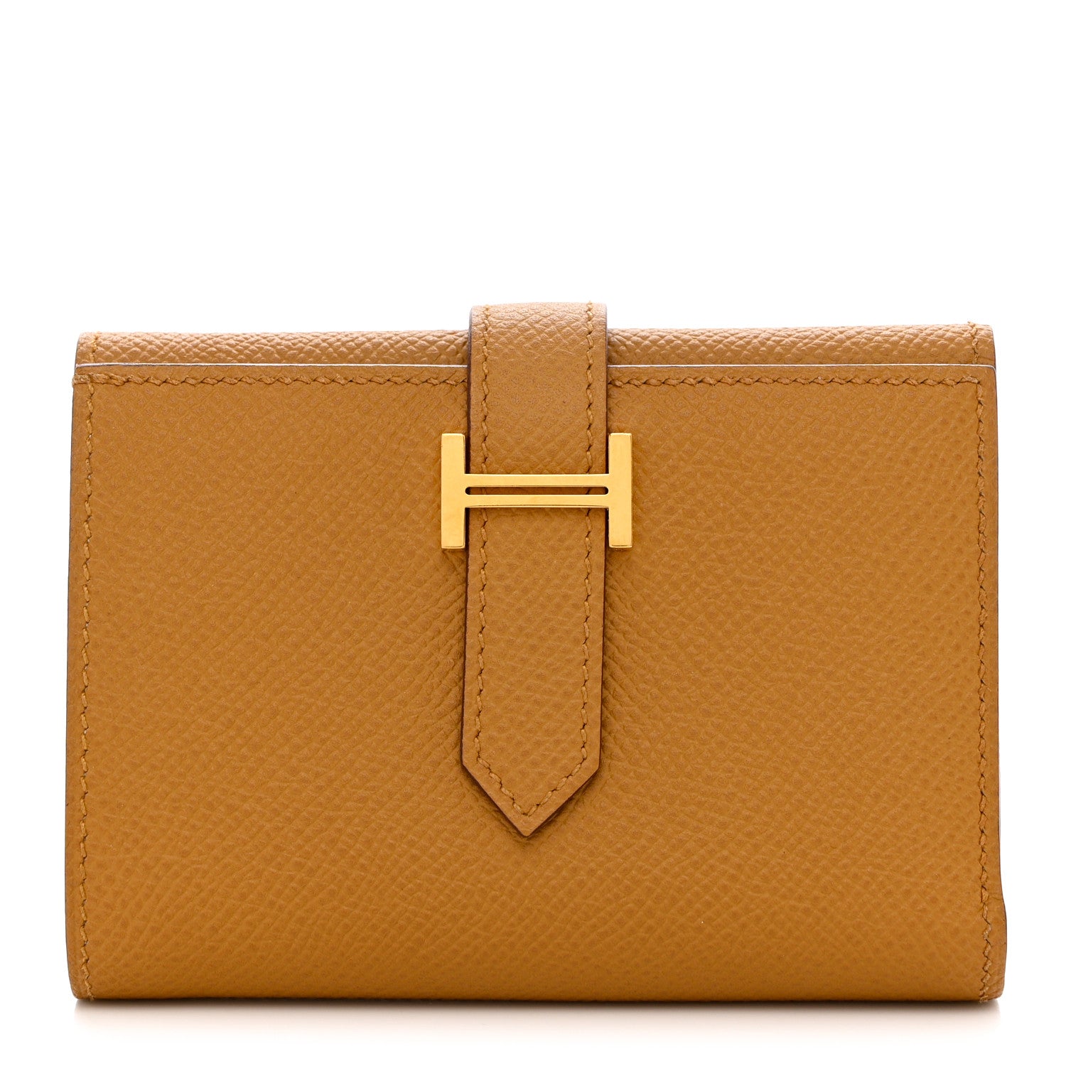 Hermes Epsom Verso Tri-Fold Bearn Compact Wallet Sesame Bleu Brume 1 of 11