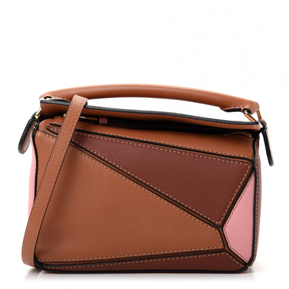 Loewe Calfskin Mini Puzzle Bag Tan Medium Pink 1 of 10