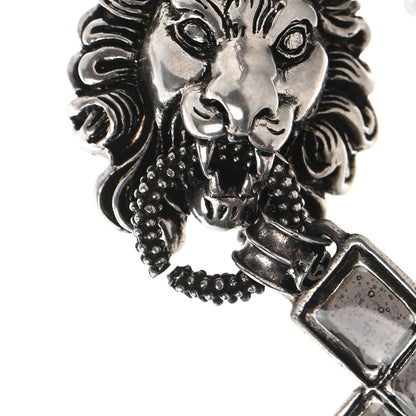 Gucci Enamel Brass Lion Head Crucifix Necklace Black 7 of 8