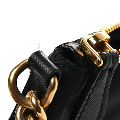 Prada Tessuto Bandoliera Logo Shoulder Bag Gold Black 12 of 13