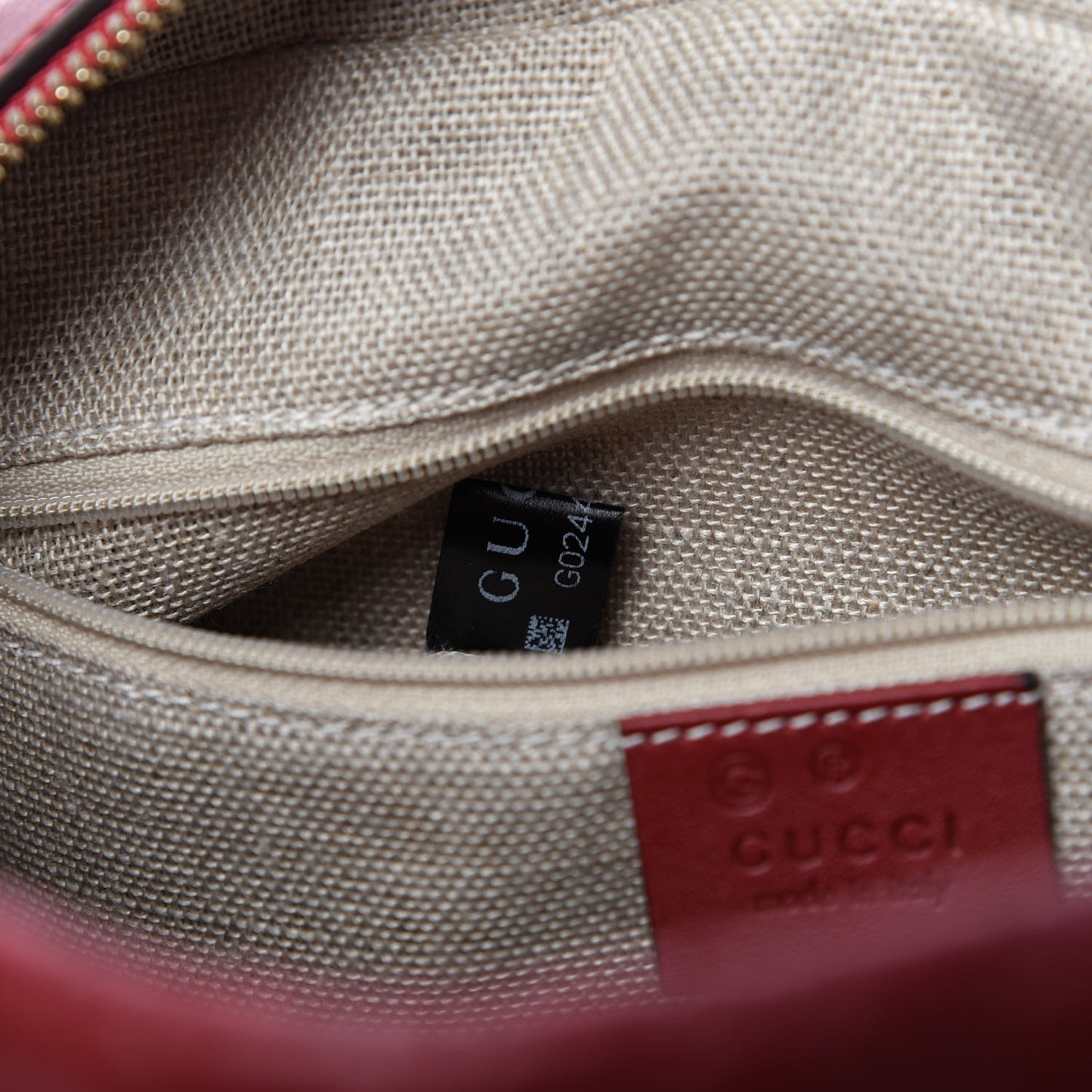 Soft Microguccissima Medium Crossbody Bag Rosso