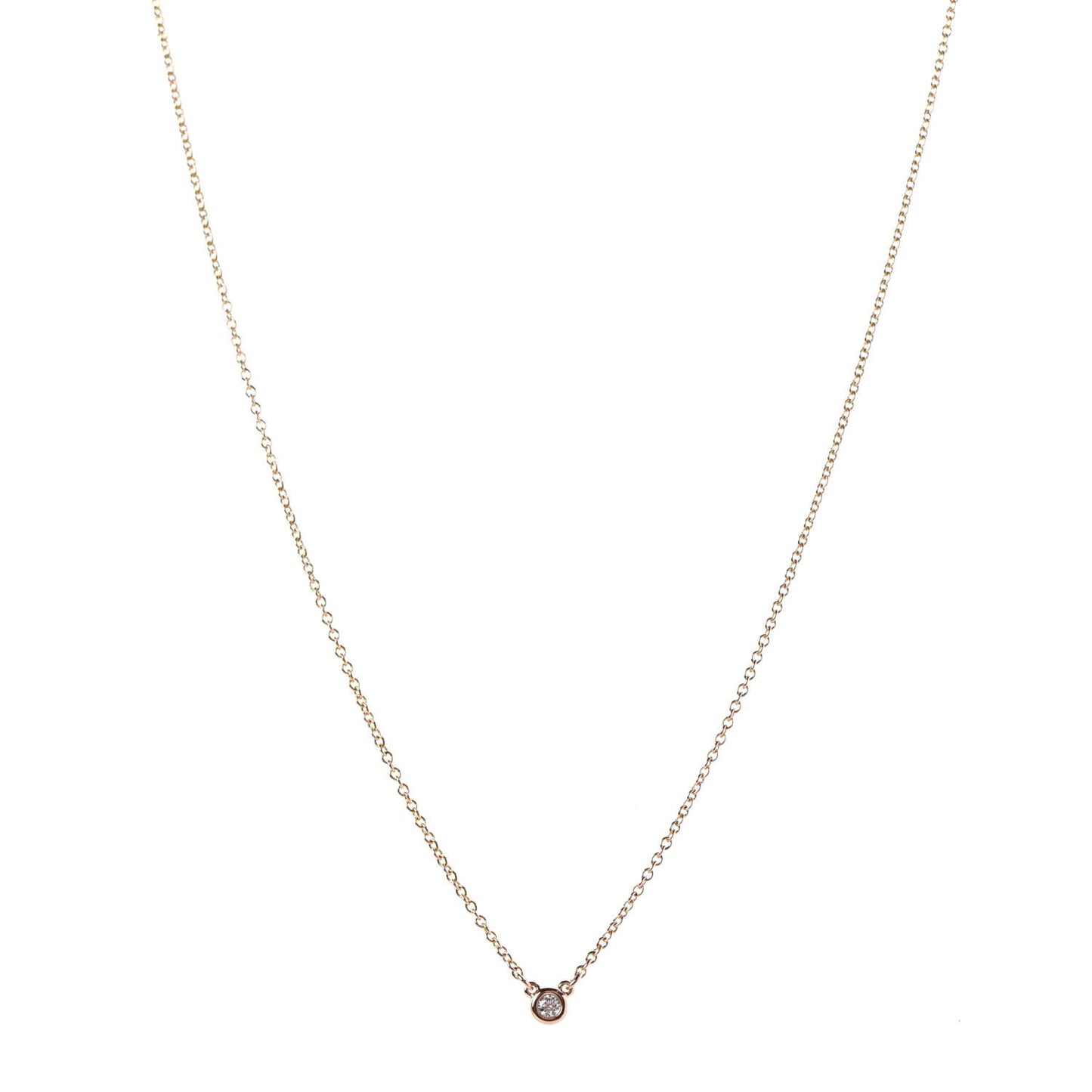 18K Yellow Gold Diamond .03ct Elsa Peretti Diamonds by the Yard Pendant Necklace
