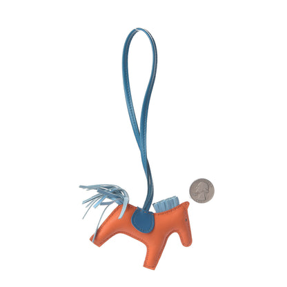 Hermes Milo Lambskin Grigri Rodeo Horse Bag Charm PM Feu Celeste Bleu Izmir 2 of 4