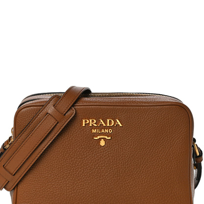 Prada Vitello Daino Medium Double Zip Shoulder Bag Cognac 7 of 9