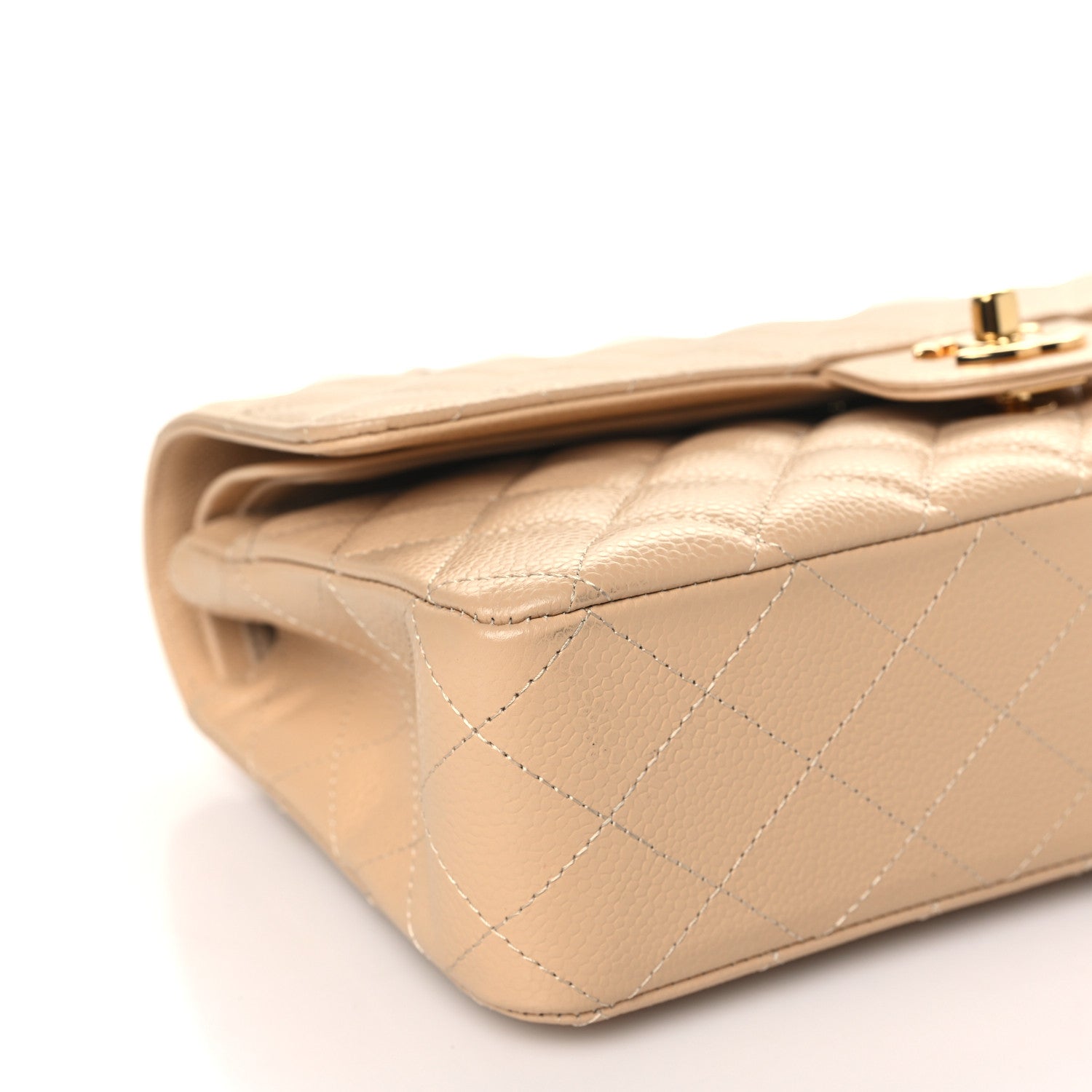 Chanel Caviar Quilted Medium Double Flap Beige 9 of 11