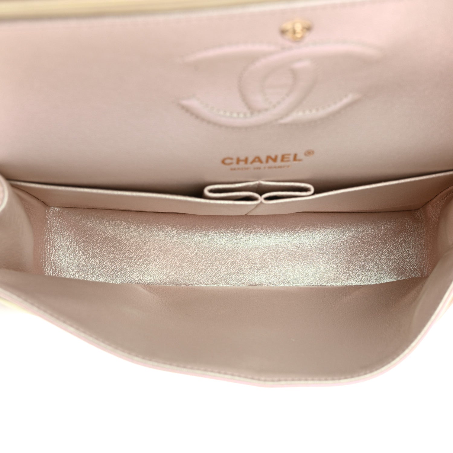 Chanel Iridescent Lambskin Quilted Medium Double Flap Ivory 6 of 12