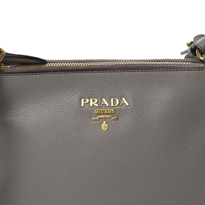 Prada Vitello Phenix Double Zip Crossbody Bag Argilla 11 of 11