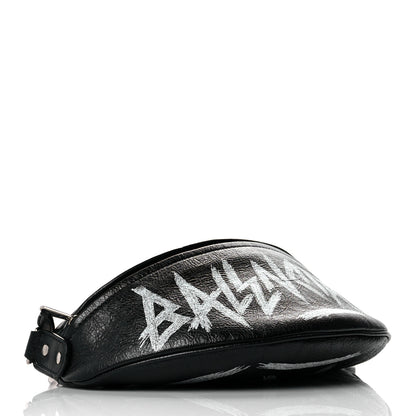 Balenciaga Agneau Arena Graffiti All Over XS Souvenir Belt Bag Black White 4 of 10