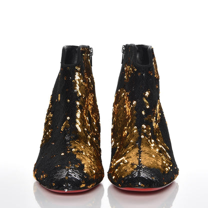 Christian Louboutin Paillettes Disco 70S Ankle Boots 42 Black Gold 2 of 8