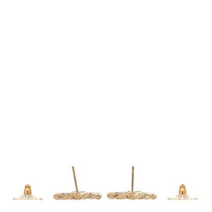 Chanel Crystal Twisted CC Earrings Gold 3 of 5