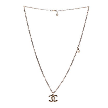 Chanel Resin Pearl Twisted CC Pendant Necklace Gold 3 of 5