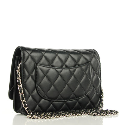 Chanel Lambskin Quilted Wallet On Chain WOC Black 3 of 8