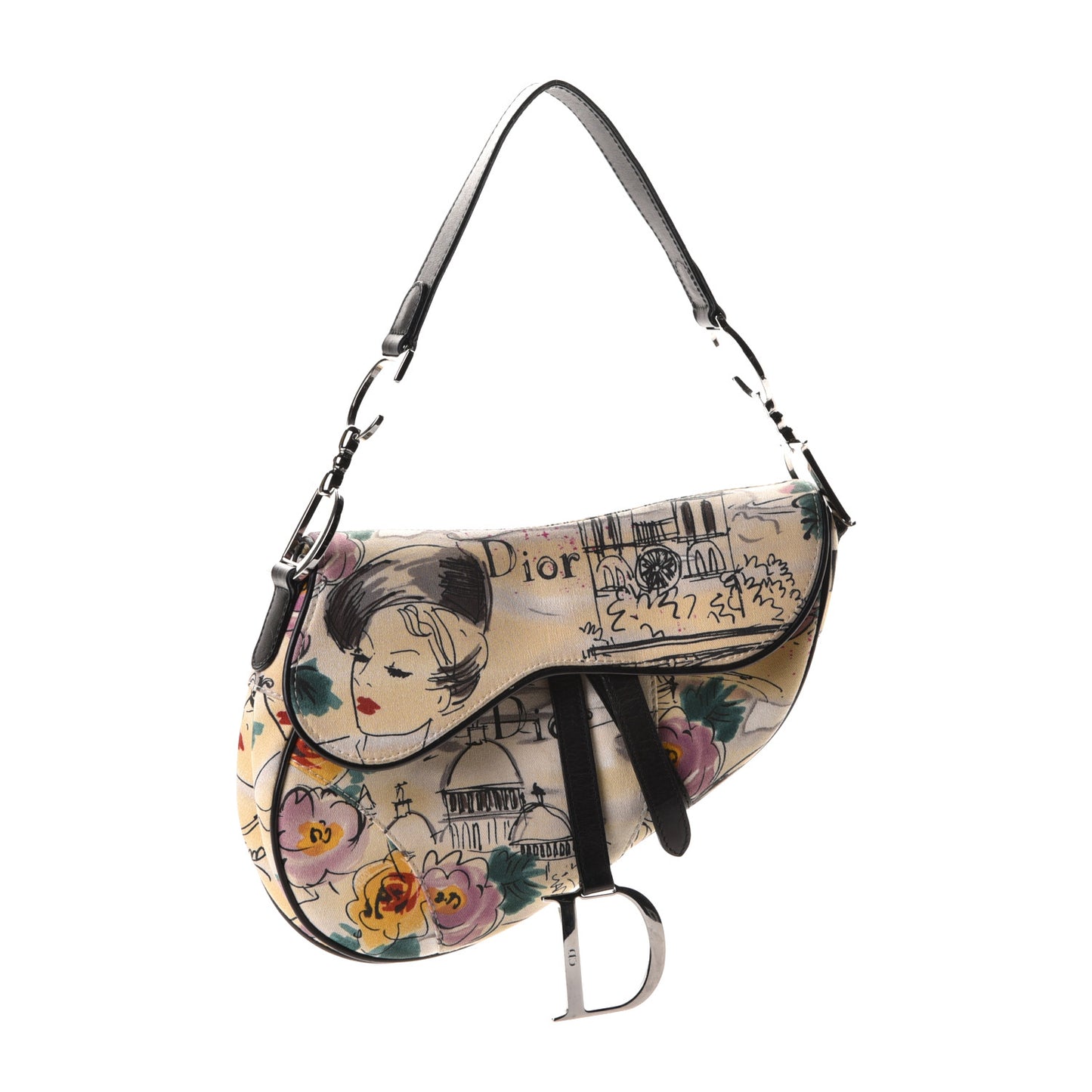 Canvas Paris 50s Saddle Bag Multicolor