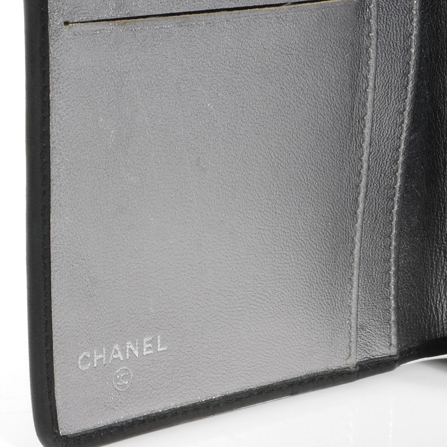 Lambskin Vertical Quilted Mademoiselle Yen Wallet Black