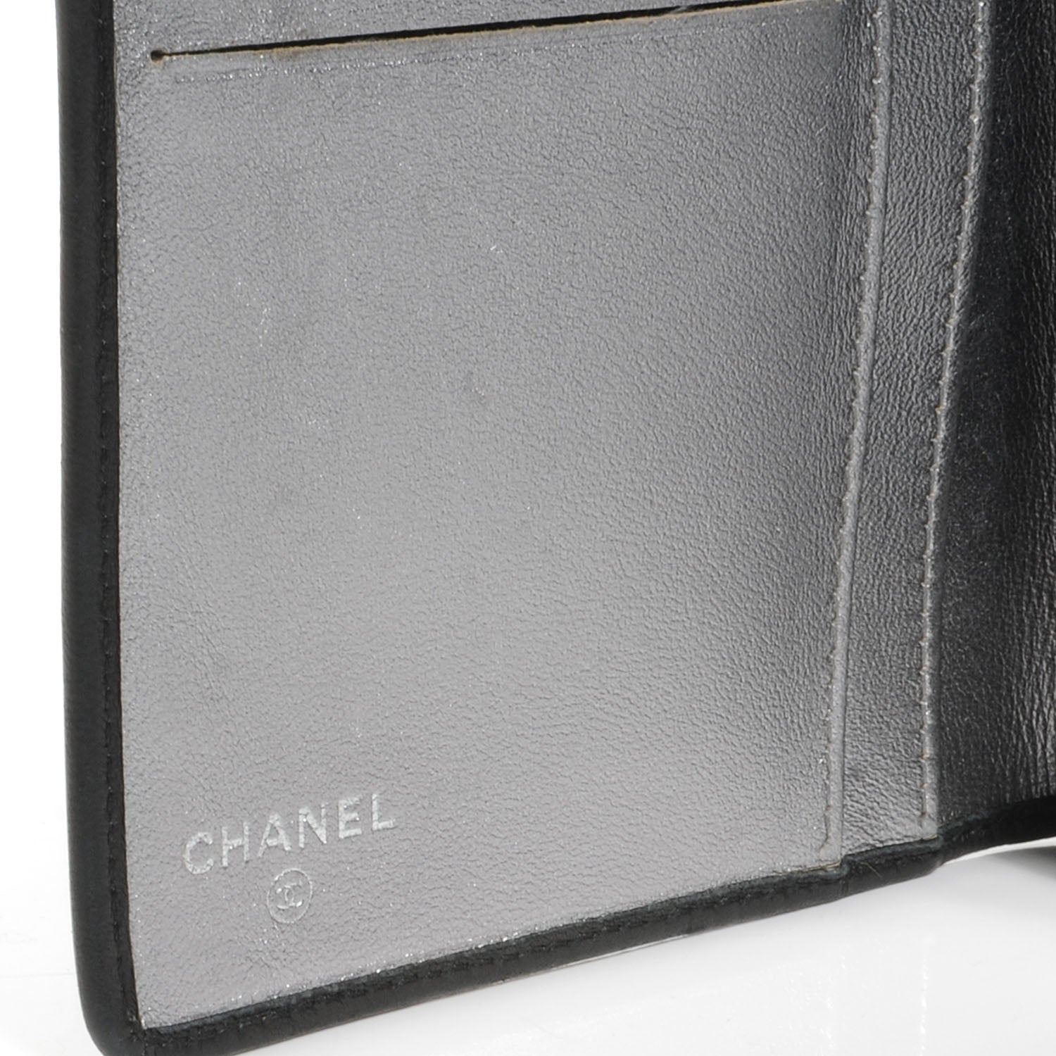 Chanel Lambskin Vertical Quilted Mademoiselle Yen Wallet Black 6 of 7