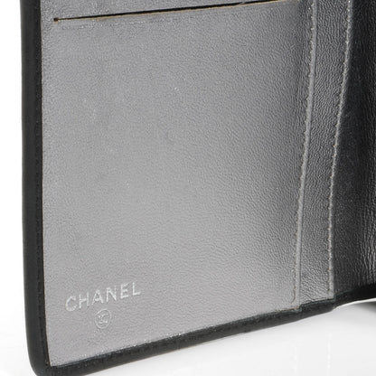 Chanel Lambskin Vertical Quilted Mademoiselle Yen Wallet Black 6 of 7