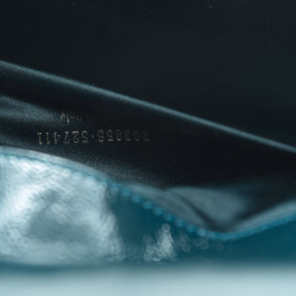 Saint Laurent Textured Patent Monogram Large Belle De Jour Clutch Green 7 of 7