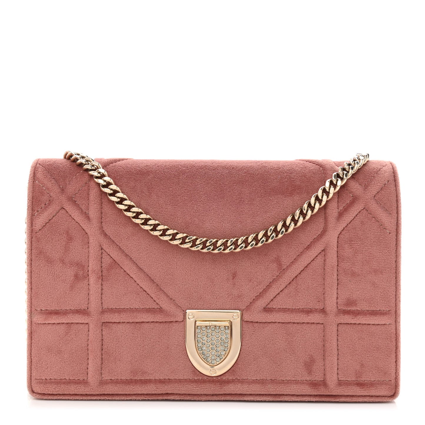 Velvet Diorama Wallet on Chain Pouch Pink