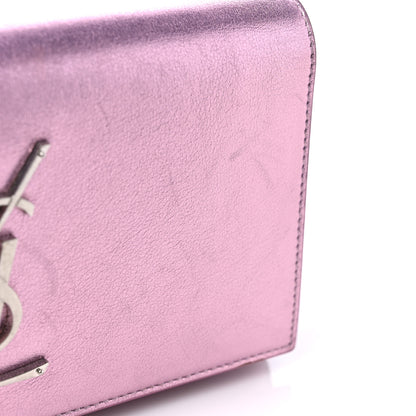 Saint Laurent Metallic Calfskin Classic Monogram Cassandre Wallet New Azalea 10 of 12
